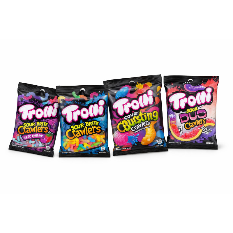 Trolli Sour Brite Crawlers Fruit Punch Peg Bag