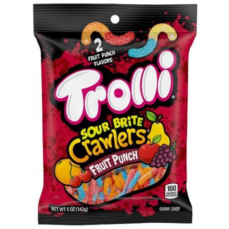 Trolli Sour Brite Crawlers Fruit Punch Peg Bag