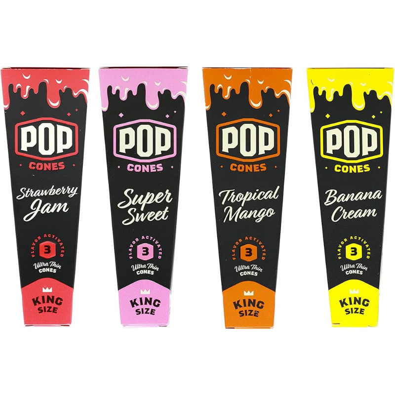 Pop Cones Super Sweet King Size 3 Per Pack