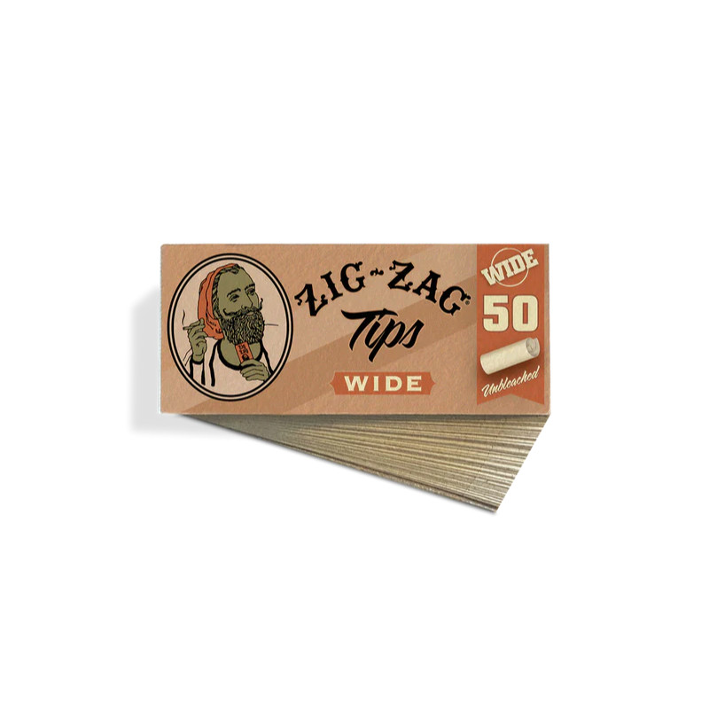 Zig Zag Unbleached Wide Tips 50 Per Booklet