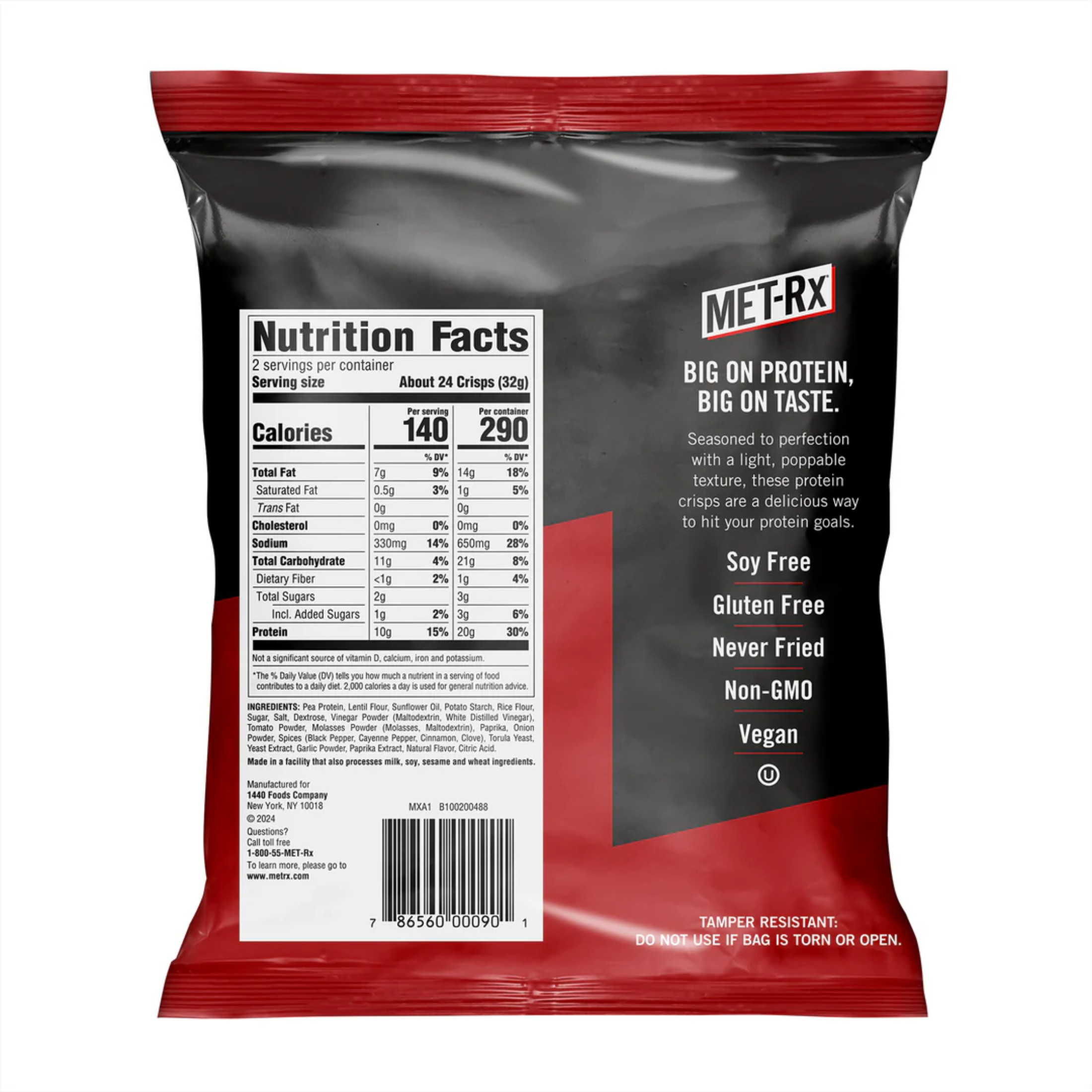  Met-Rx Popped Crisps Sizzlin' Sweet Barbecue Chips