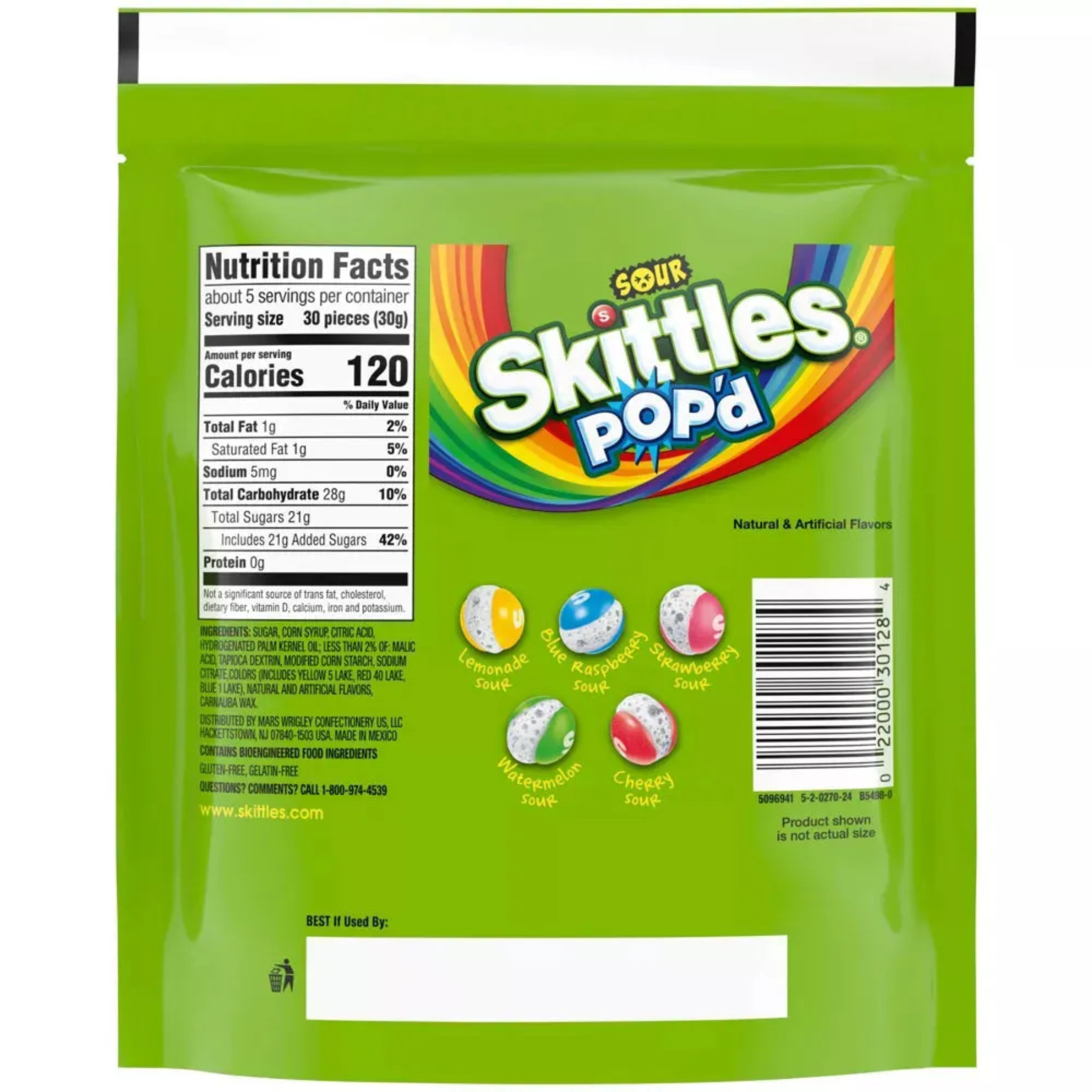Skittles POP'd Sour Freeze Dried Candy